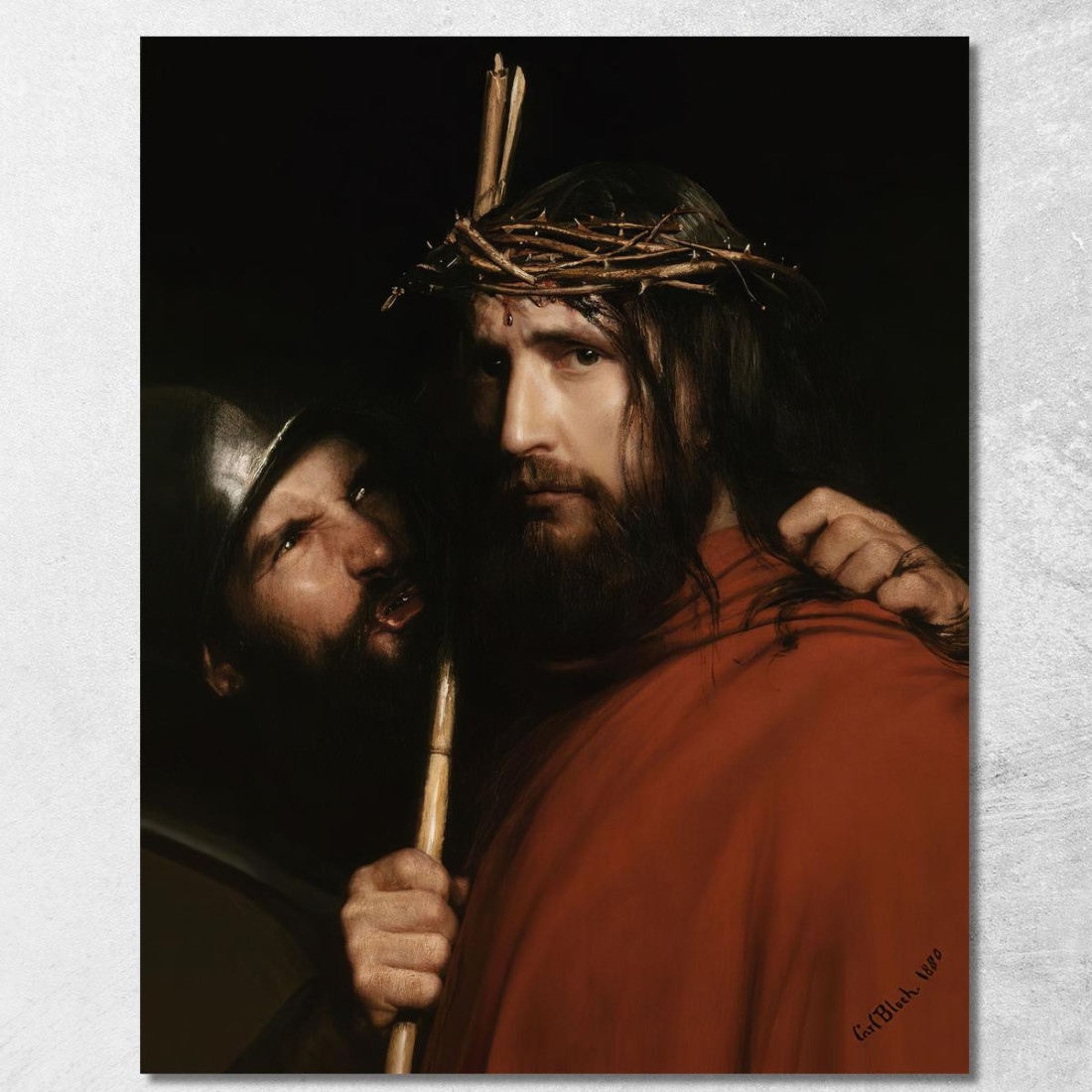 Cristo Con Soldato Beffardo Carl Bloch cbl10 quadro stampato su tela Cristo Con Soldato Beffardo Carl Bloch cbl10 quadro stampato su tela