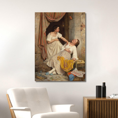A Leende Piger Due Ragazze Sorridenti Carl Bloch cbl35 quadro stampato su tela