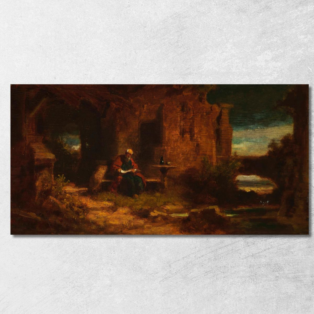 Eremita Nel Crepuscolo L'Ancoraggio Carl Spitzweg csp22 quadro stampato su tela Eremita Nel Crepuscolo L'Ancoraggio Carl Spitzweg csp22 quadro stampato su tela