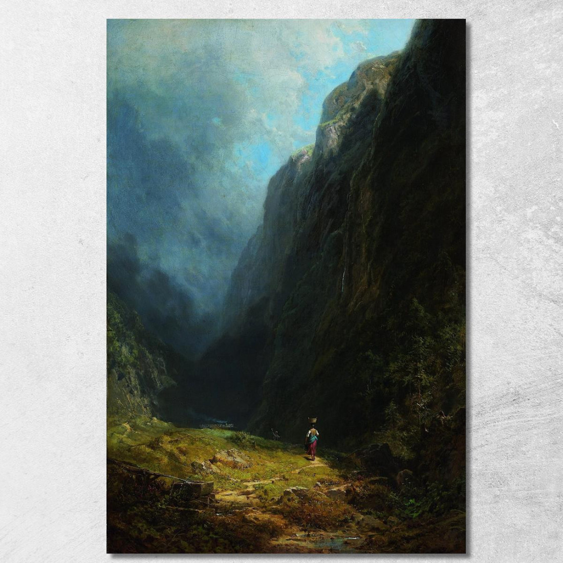 Nel Paesaggio Alpino Dell'Alta Valle Con Il Monte Wendelstein Carl Spitzweg csp33 quadro stampato su tela Nel Paesaggio Alpino Dell'Alta Valle Con Il Monte Wendelstein Carl Spitzweg csp33 quadro stampato su tela