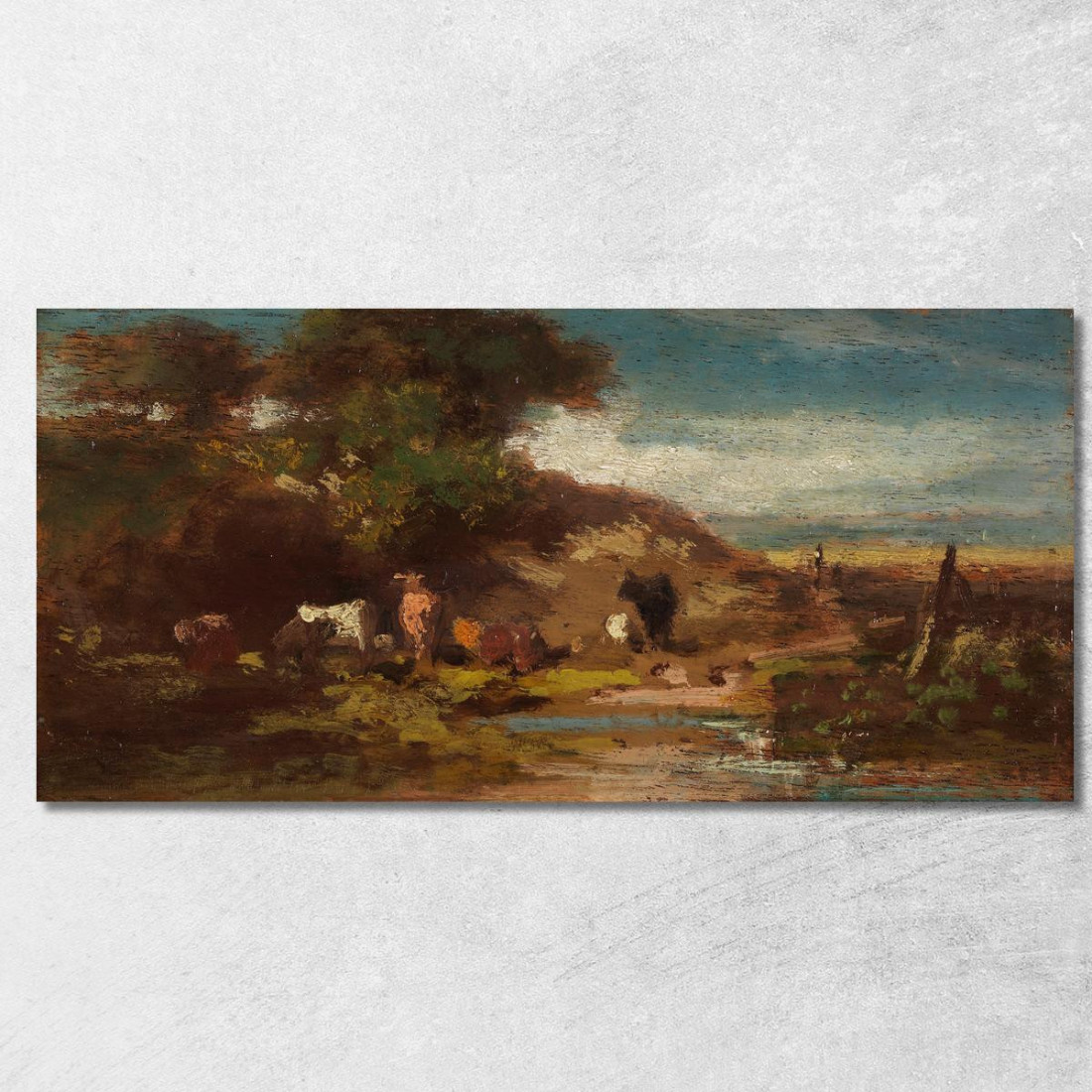 Paesaggio Con Mucche Carl Spitzweg csp39 quadro stampato su tela Paesaggio Con Mucche Carl Spitzweg csp39 quadro stampato su tela