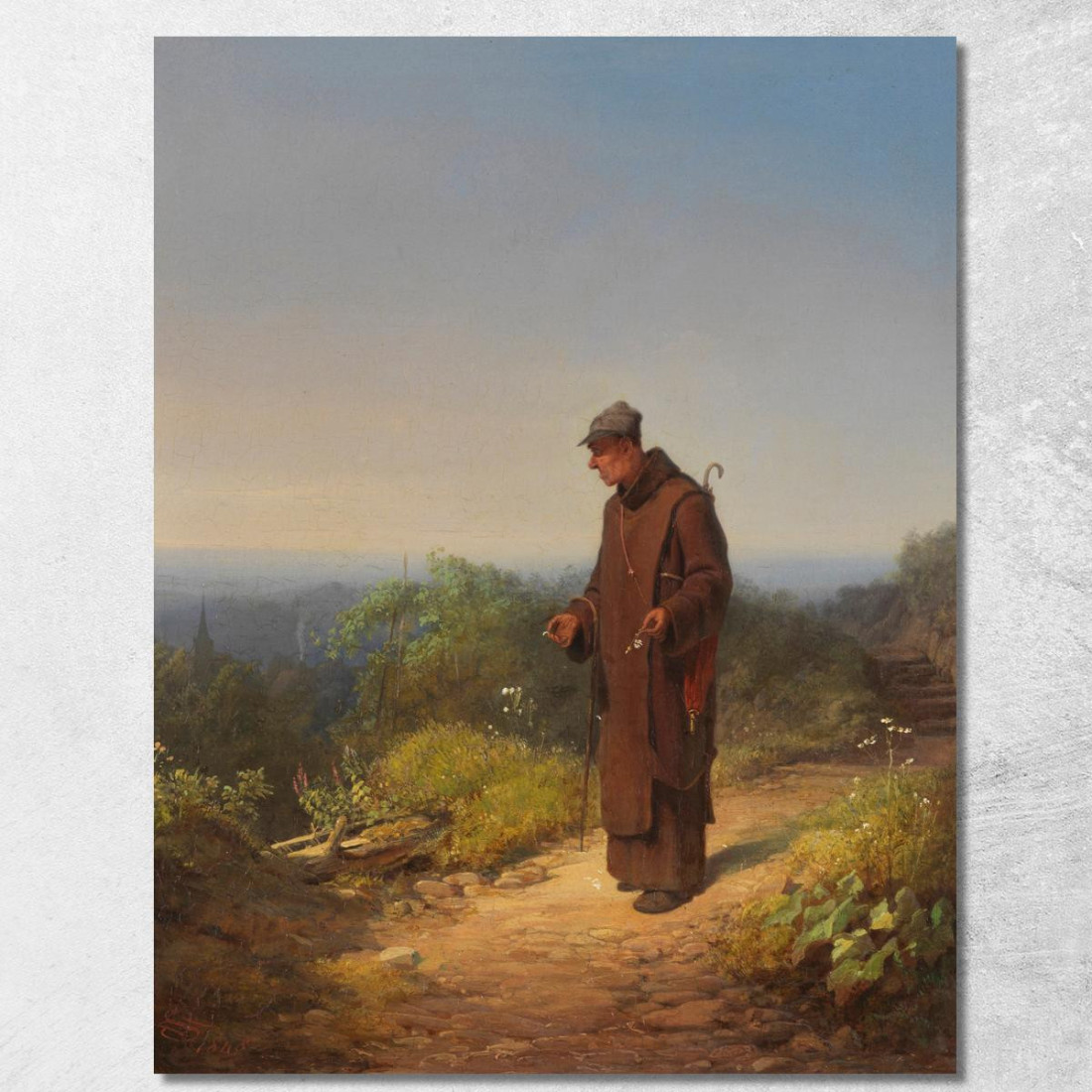 Monaco Mi Ama Un Po' Di Cuore Carl Spitzweg csp42 quadro stampato su tela Monaco Mi Ama Un Po' Di Cuore Carl Spitzweg csp42 quadro stampato su tela