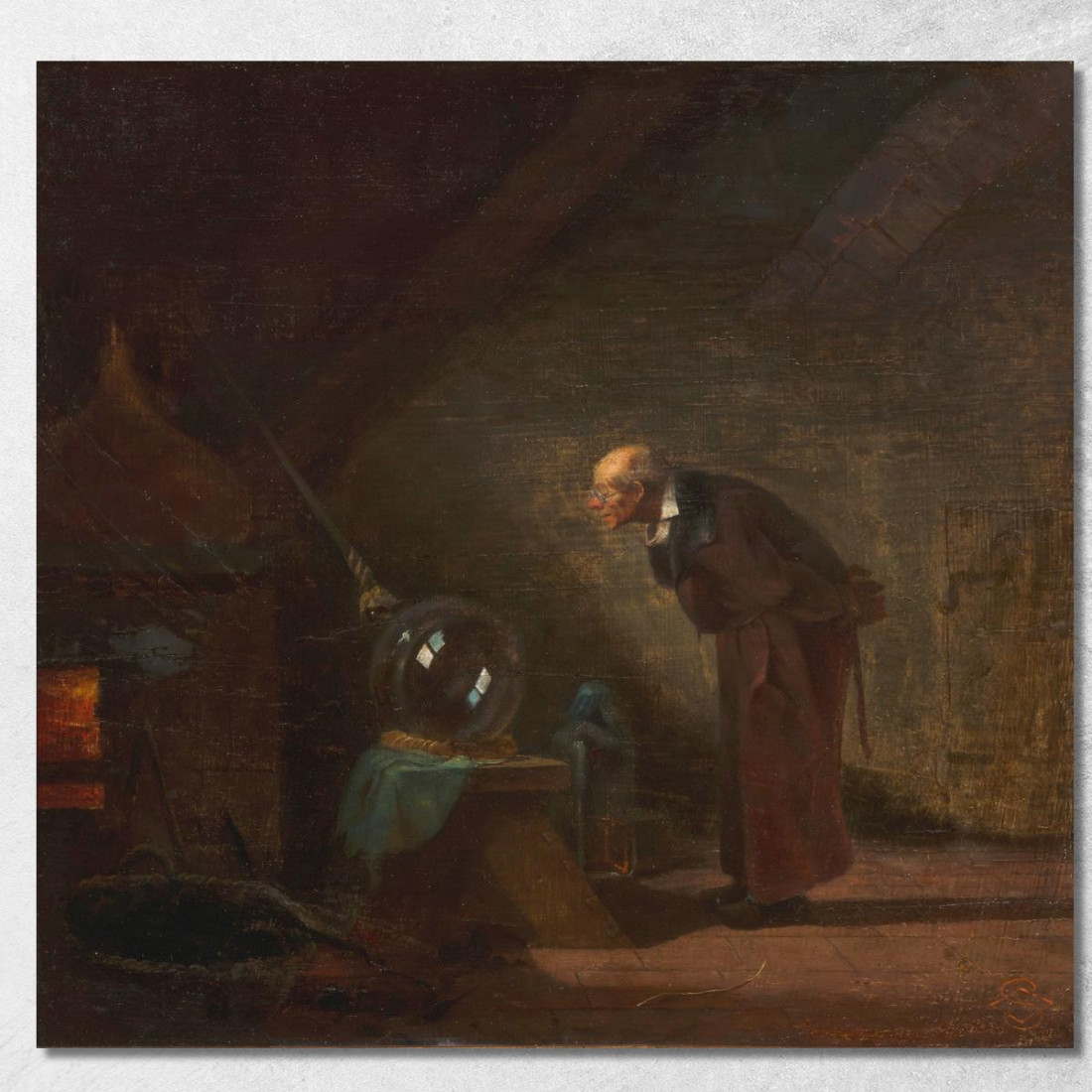 L'Alchimista Carl Spitzweg csp56 quadro stampato su tela L'Alchimista Carl Spitzweg csp56 quadro stampato su tela