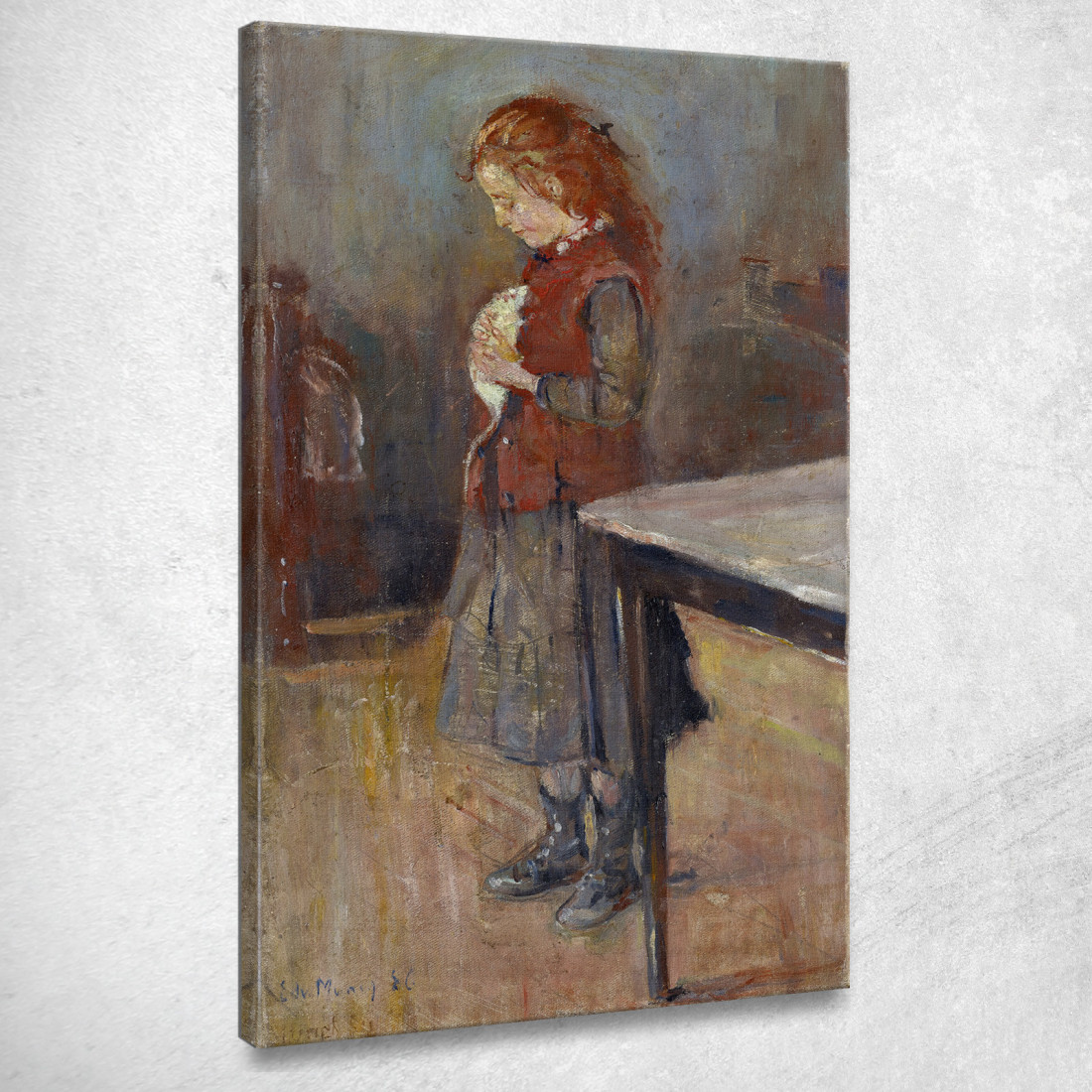 Ragazza Dai Capelli Rossi Con Il Ratto Bianco Edvard Munch em261 quadro stampato su tela Ragazza Dai Capelli Rossi Con Il Ratto Bianco Edvard Munch em261 quadro stampato su tela