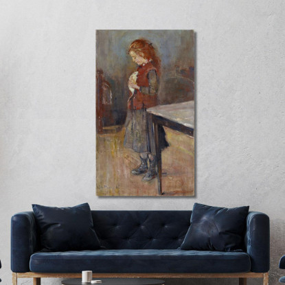 Ragazza Dai Capelli Rossi Con Il Ratto Bianco Edvard Munch em261 quadro stampato su tela