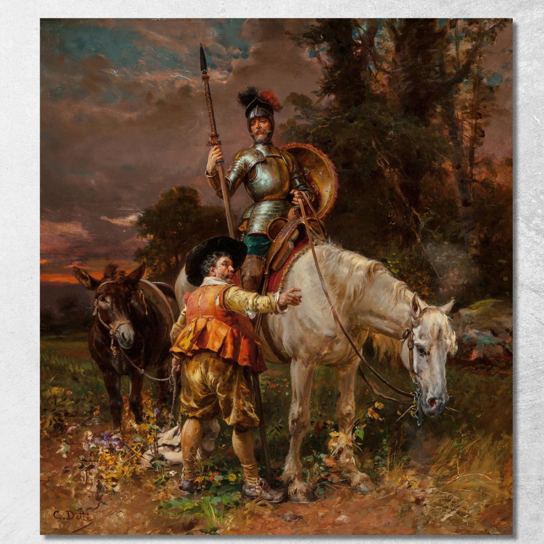 Don Chisciotte E Sancio Panza Cesare Auguste Detti cad8 quadro stampato su tela Don Chisciotte E Sancio Panza Cesare Auguste Detti cad8 quadro stampato su tela