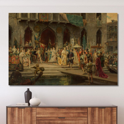 Enrico Iii Ricevuto Dal Doge Muccinigo A Palazzo Foscari Cesare Auguste Detti cad10 quadro stampato su tela