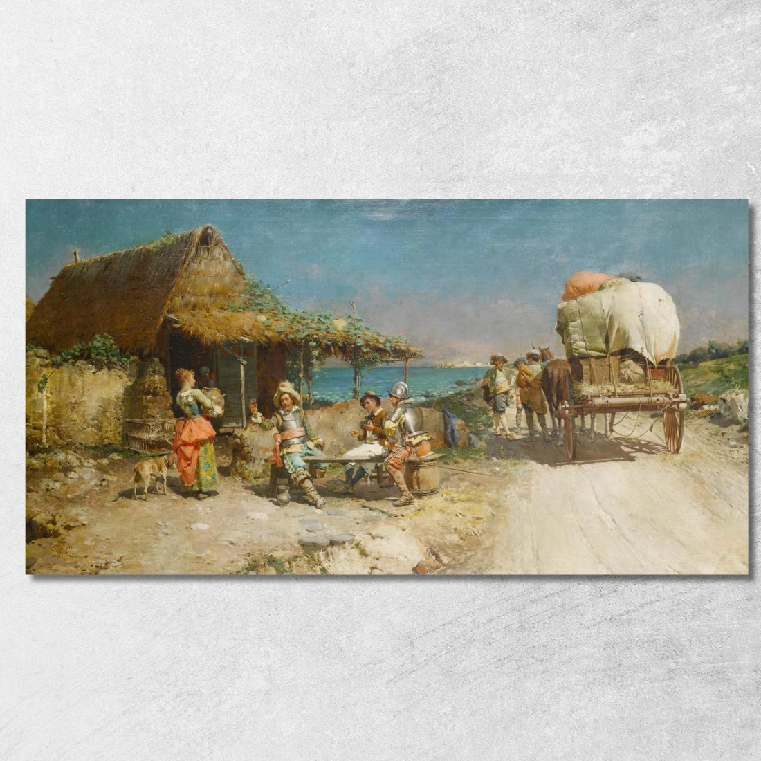 Rinfreschi In Una Locanda Di Wayside Cesare Auguste Detti cad17 quadro stampato su tela Rinfreschi In Una Locanda Di Wayside Cesare Auguste Detti cad17 quadro stampato su tela