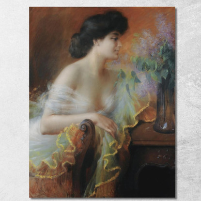 Donna Con Profumo Di Lilla Delphin Enjolras dej8 quadro stampato su tela