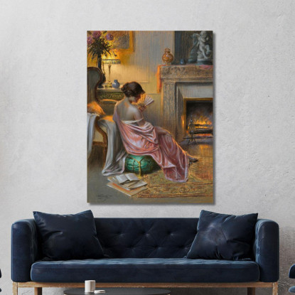 Donna Con L--Ventilatore Delphin Enjolras dej9 quadro stampato su tela