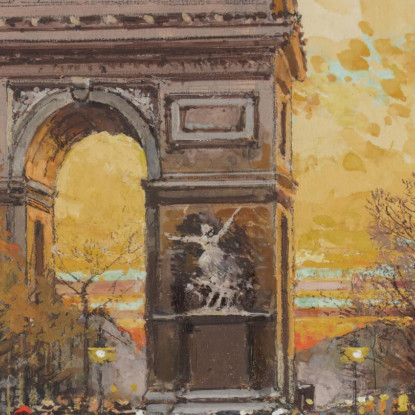 Arco Di Trionfo In Autunno Eugène Galien-Laloue egl4 quadro stampato su tela