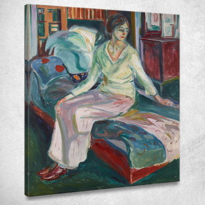 Modello Seduto Sul Divano Edvard Munch em271 quadro stampato su tela