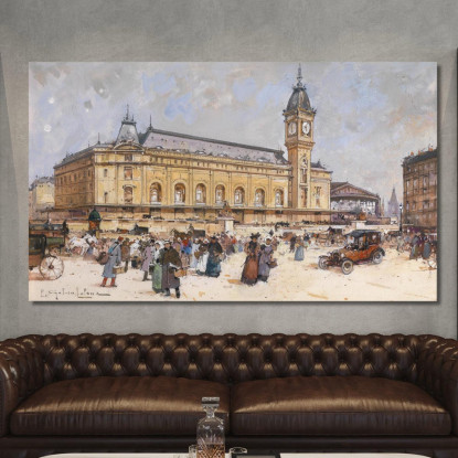 Gare De Lyon Eugène Galien-Laloue egl13 quadro stampato su tela