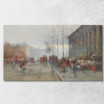 Il Mercato Dei Fiori Della Madeleine Eugène Galien-Laloue egl28 quadro stampato su tela