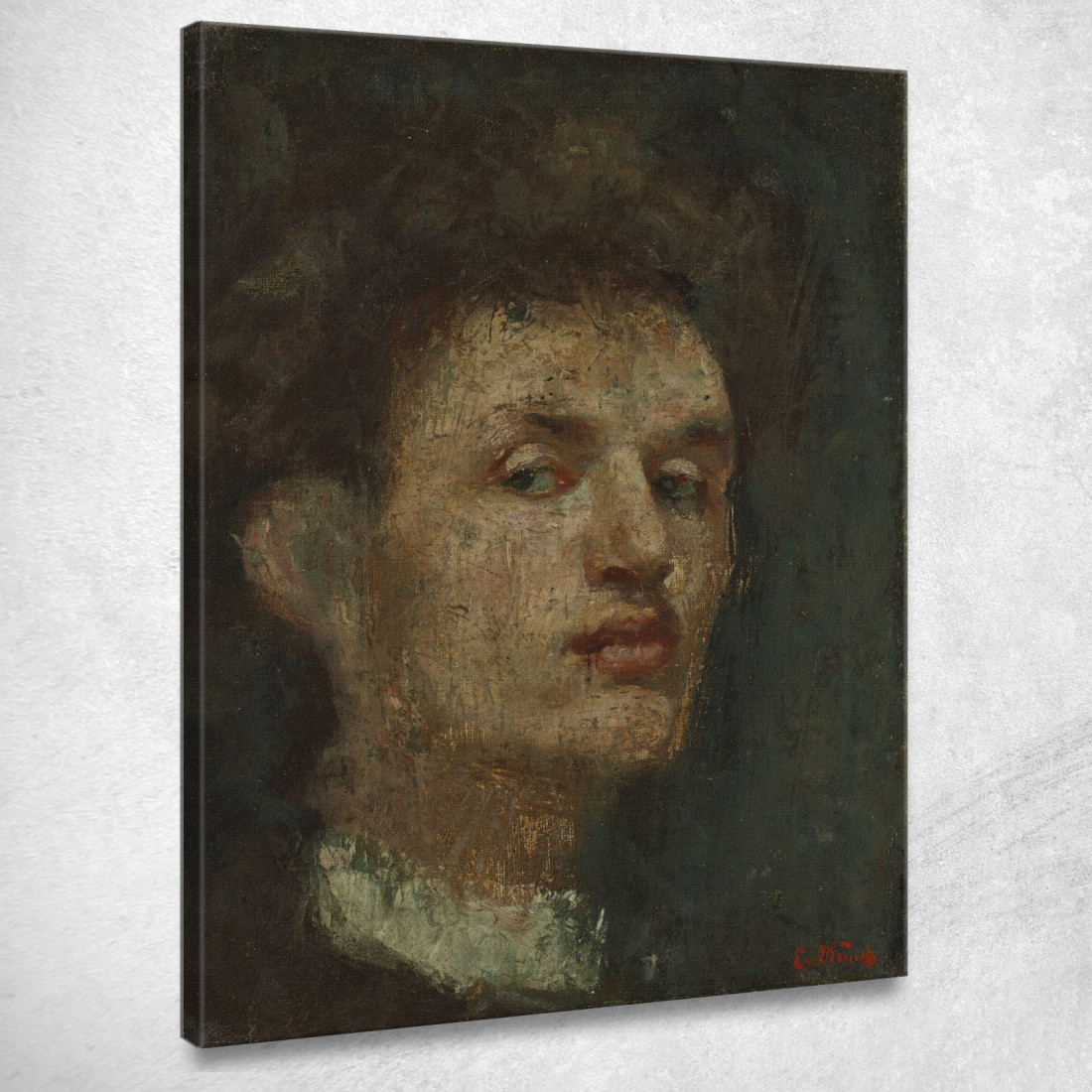 Autoritratto 3 Edvard Munch em274 quadro stampato su tela Autoritratto 3 Edvard Munch em274 quadro stampato su tela