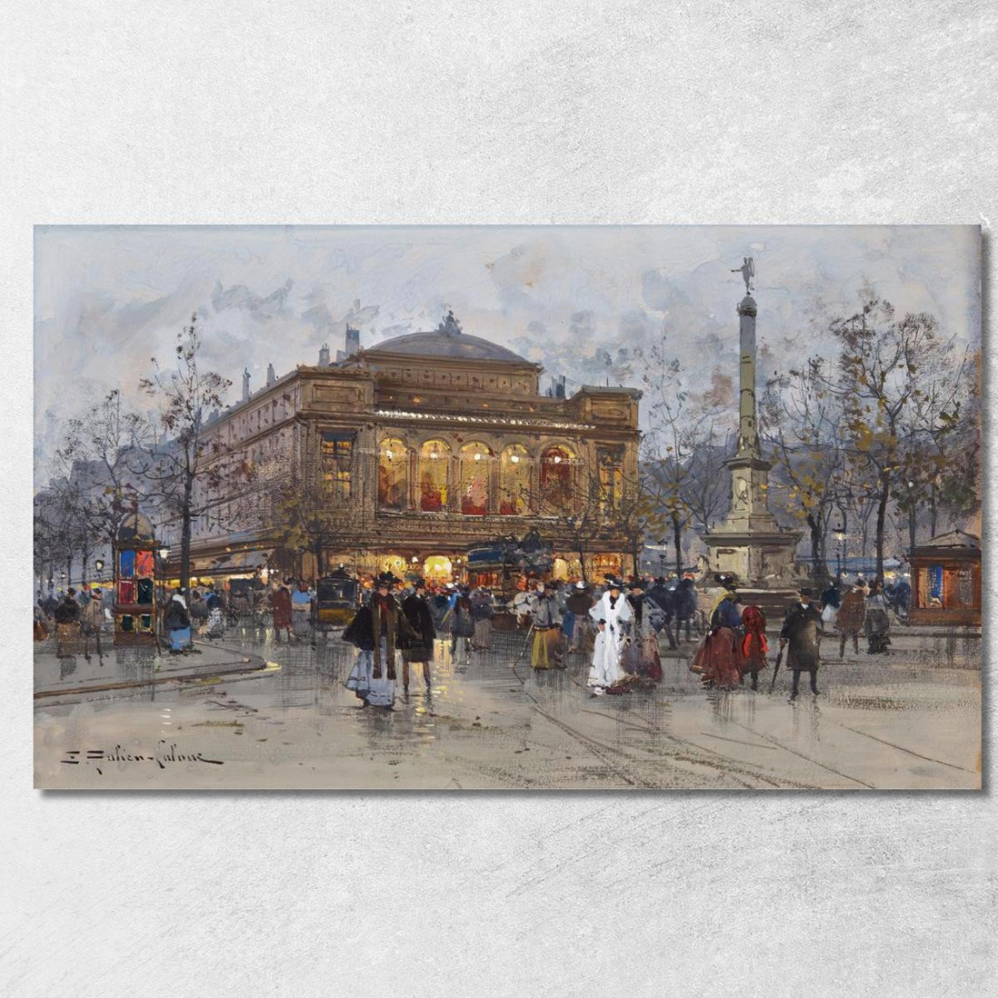 Il Théâtre Du Châtelet Parigi 2 Eugène Galien-Laloue egl34 quadro stampato su tela Il Théâtre Du Châtelet Parigi 2 Eugène Galien-Laloue egl34 quadro stampato su tela