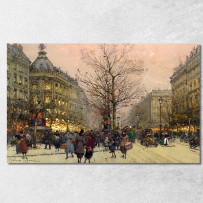 I Grands Boulevards Parigi Eugène Galien-Laloue egl36 quadro stampato su tela