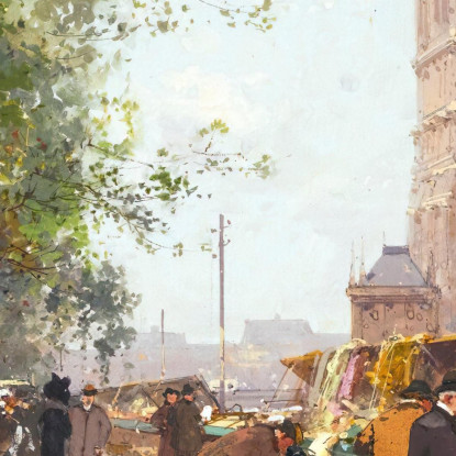 Notre Dame Di Parigi Eugène Galien-Laloue egl46 quadro stampato su tela