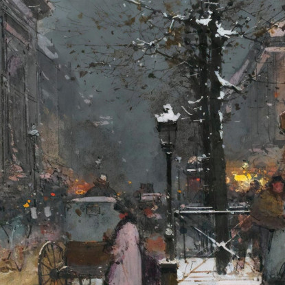 Porte Saint-Denis Parigi Eugène Galien-Laloue egl60 quadro stampato su tela