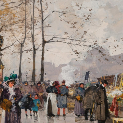 Quai Voltaire Eugène Galien-Laloue egl65 quadro stampato su tela