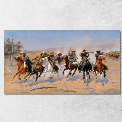 Una Corsa Verso Il Legname Frederic Remington frm1 quadro stampato su tela