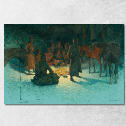 Una Sosta Nel Deserto Frederic Remington frm2 quadro stampato su tela