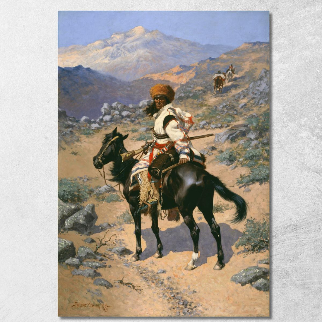 Un Cacciatore Di Pellicce Indiano Frederic Remington frm7 quadro stampato su tela Un Cacciatore Di Pellicce Indiano Frederic Remington frm7 quadro stampato su tela