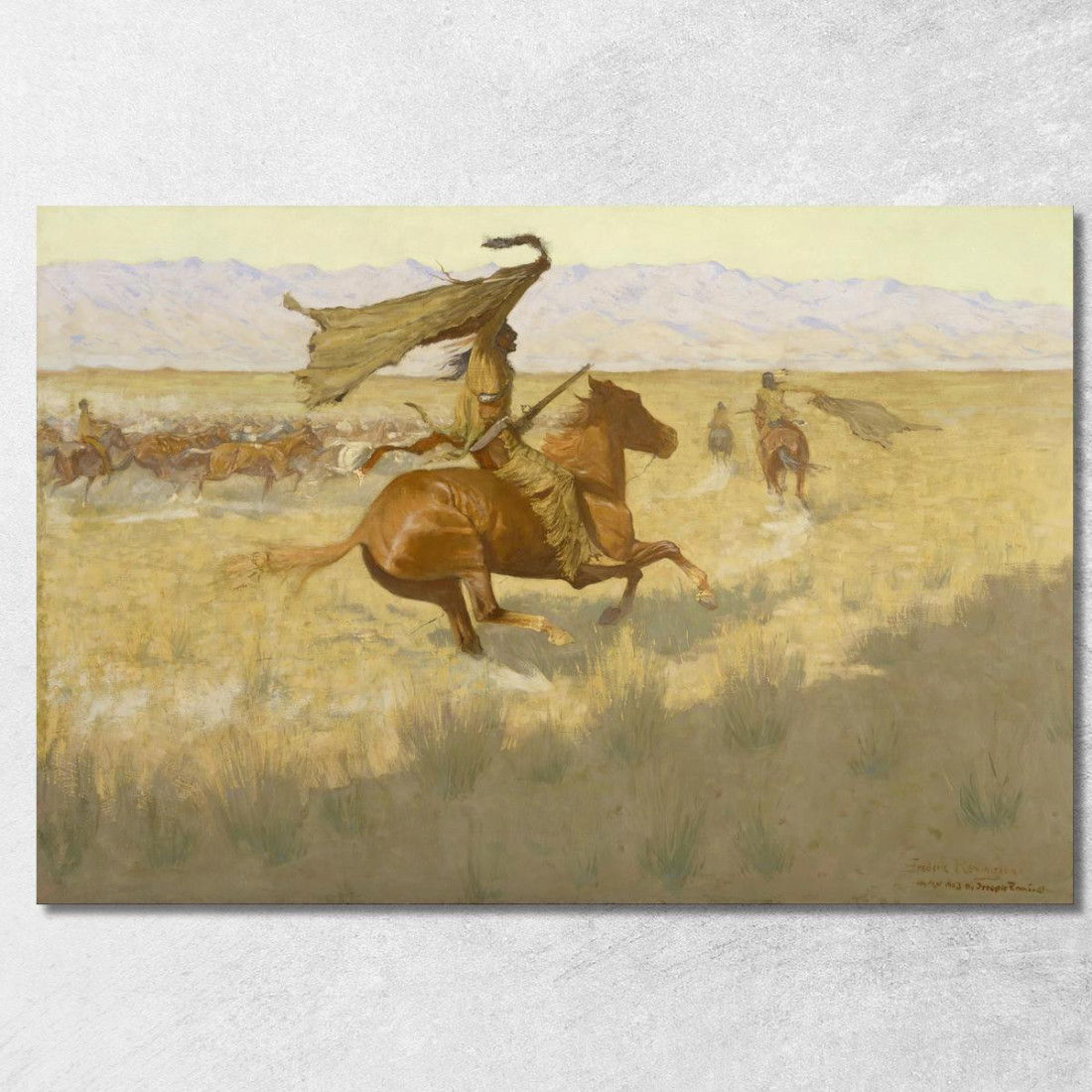 Cambio Di Proprietà The Stampede Horse Thieves Frederic Remington frm10 quadro stampato su tela Cambio Di Proprietà The Stampede Horse Thieves Frederic Remington frm10 quadro stampato su tela