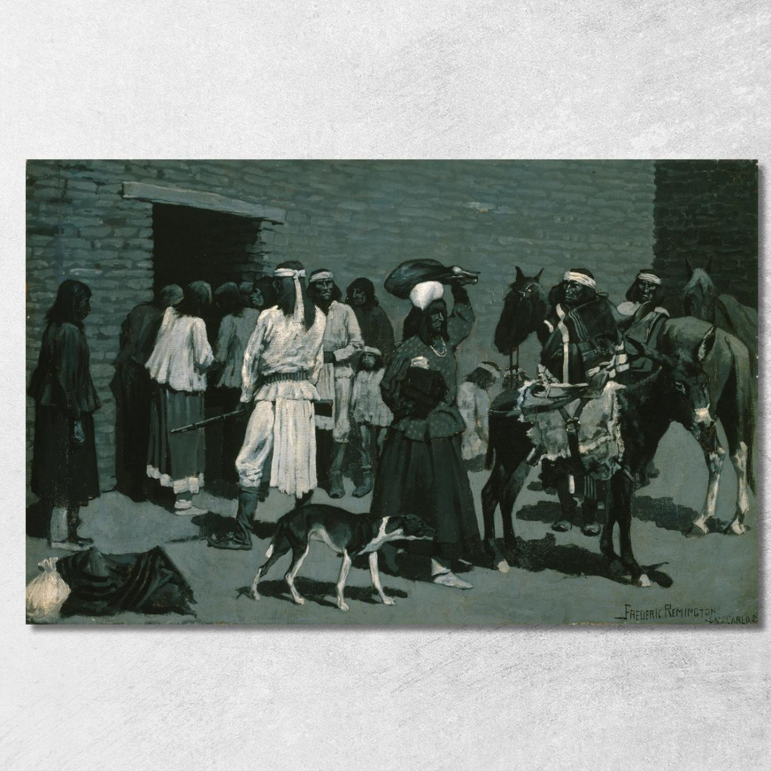 Villaggio Indiano Pueblo Frederic Remington frm30 quadro stampato su tela Villaggio Indiano Pueblo Frederic Remington frm30 quadro stampato su tela