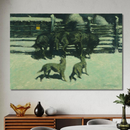 La Richiesta Di Aiuto Frederic Remington frm39 quadro stampato su tela
