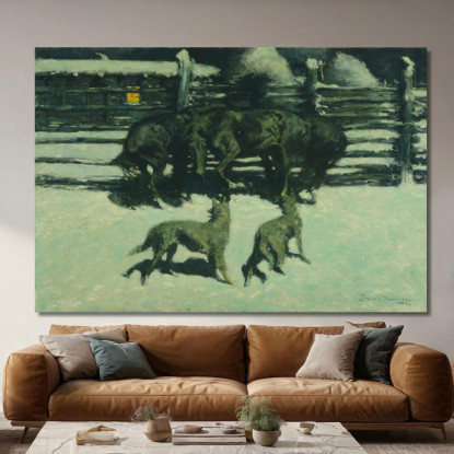La Richiesta Di Aiuto Frederic Remington frm39 quadro stampato su tela