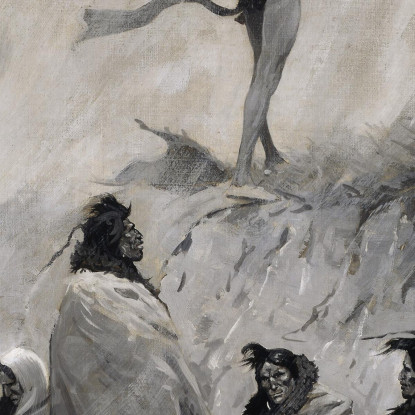Il Mangiafuoco Alzò Le Braccia Verso L'Uccello Del Tuono Frederic Remington frm45 quadro stampato su tela