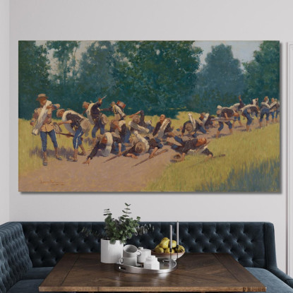 L'Urlo Della Scheggia A San Juan Hill Frederic Remington frm60 quadro stampato su tela