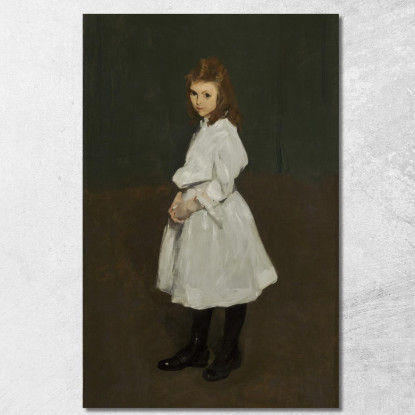 Bambina In Bianco Queenie Burnett George Wesley Bellows gwb29 quadro stampato su tela