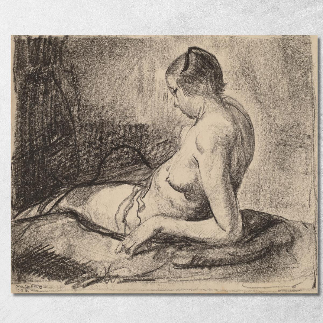 Ragazza Nuda Sdraiata George Wesley Bellows gwb38 quadro stampato su tela Ragazza Nuda Sdraiata George Wesley Bellows gwb38 quadro stampato su tela