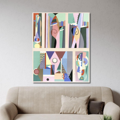 Collezione Decori E Colori Pl.09 Georges Valmier gvl10 quadro stampato su tela