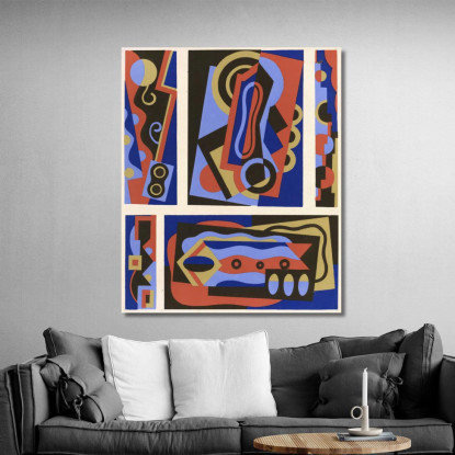 Collezione Decori E Colori Pl.10 Georges Valmier gvl11 quadro stampato su tela