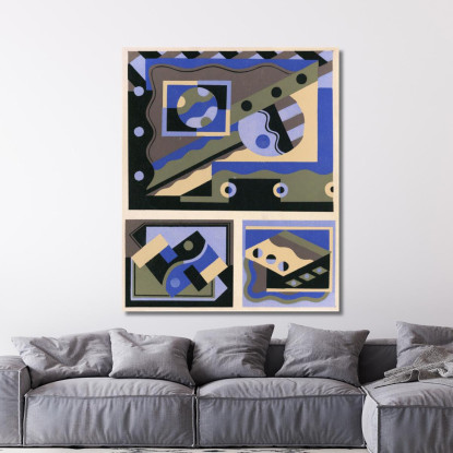 Collezione Decori E Colori Pl.15 Georges Valmier gvl16 quadro stampato su tela