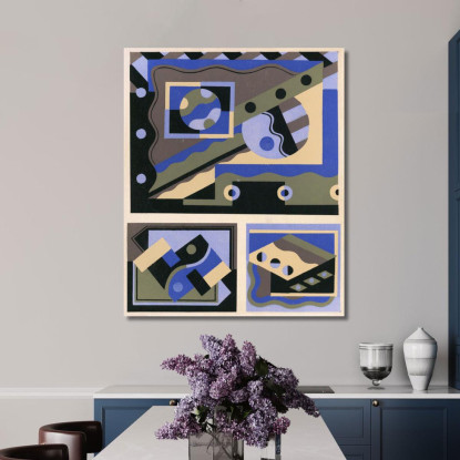 Collezione Decori E Colori Pl.15 Georges Valmier gvl16 quadro stampato su tela