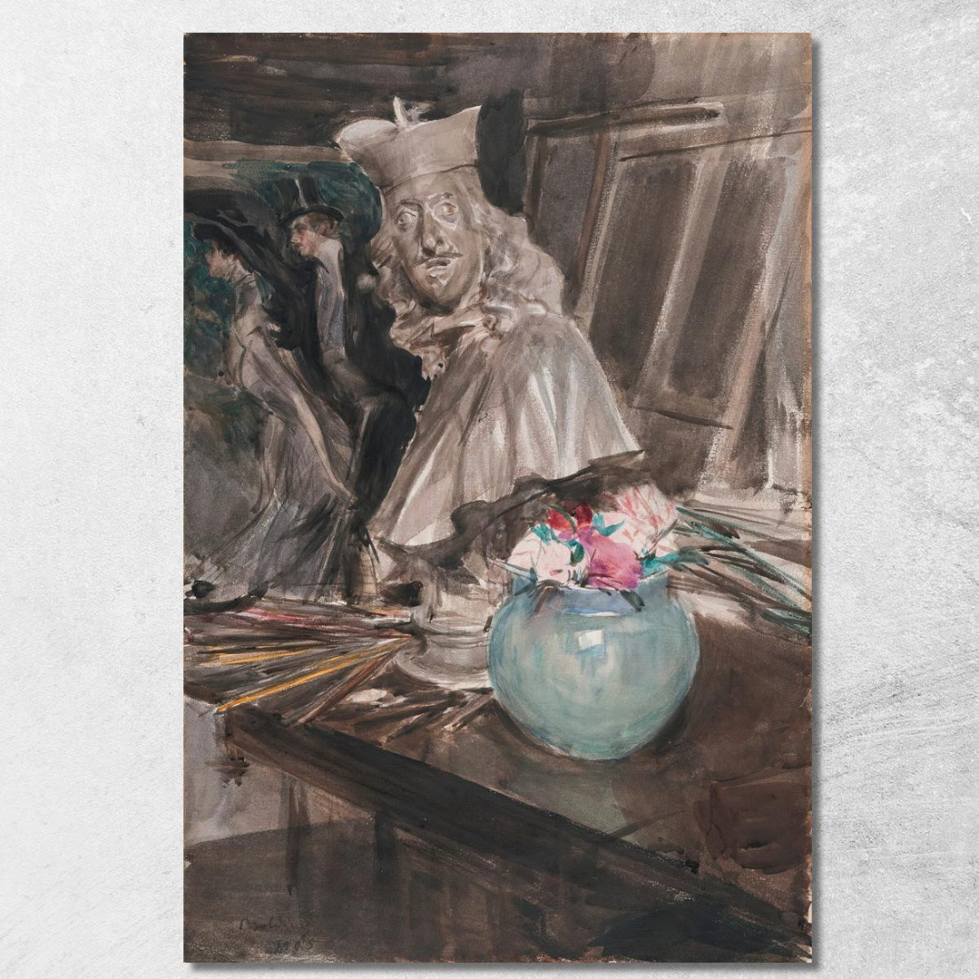 Un Angolo Dello Studio Dell'Artista Con Un Busto Di Leopoldo De Medici Giovanni Boldini gbd2 quadro stampato su tela Un Angolo Dello Studio Dell'Artista Con Un Busto Di Leopoldo De Medici Giovanni Boldini gbd2 quadro stampato su tela