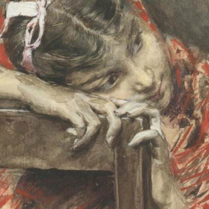 Una Ragazza Che Indossa Uno Scialle Rosso Giovanni Boldini gbd4 quadro stampato su tela