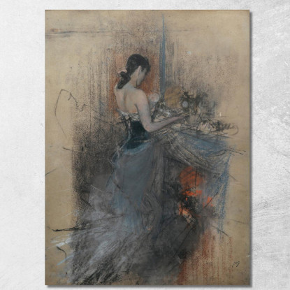 Accanto Al Fuoco Giovanni Boldini gbd10 quadro stampato su tela