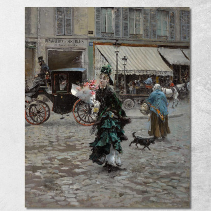 Attraversare La Strada Giovanni Boldini gbd15 quadro stampato su tela