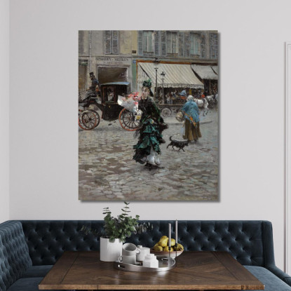 Attraversare La Strada Giovanni Boldini gbd15 quadro stampato su tela