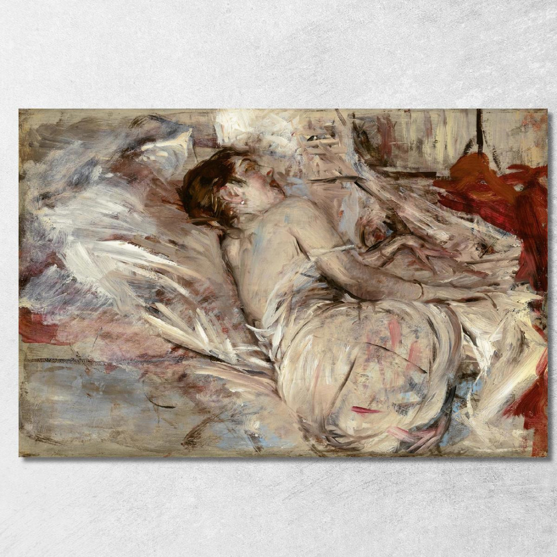 Nello Studio Dell'Artista Giovanni Boldini gbd27 quadro stampato su tela Nello Studio Dell'Artista Giovanni Boldini gbd27 quadro stampato su tela