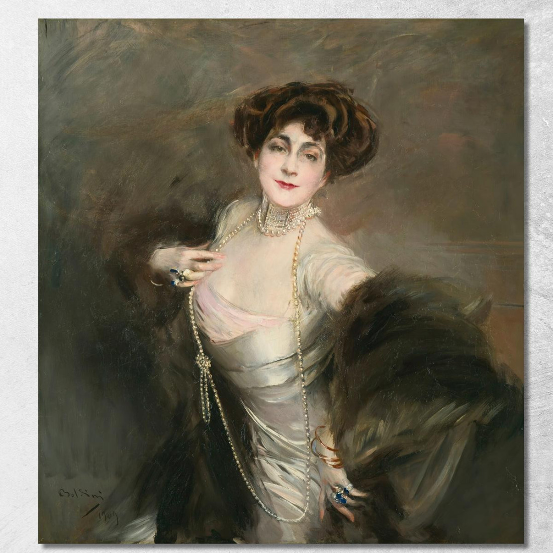 Ritratto Di Diaz Albertini Giovanni Boldini gbd56 quadro stampato su tela Ritratto Di Diaz Albertini Giovanni Boldini gbd56 quadro stampato su tela