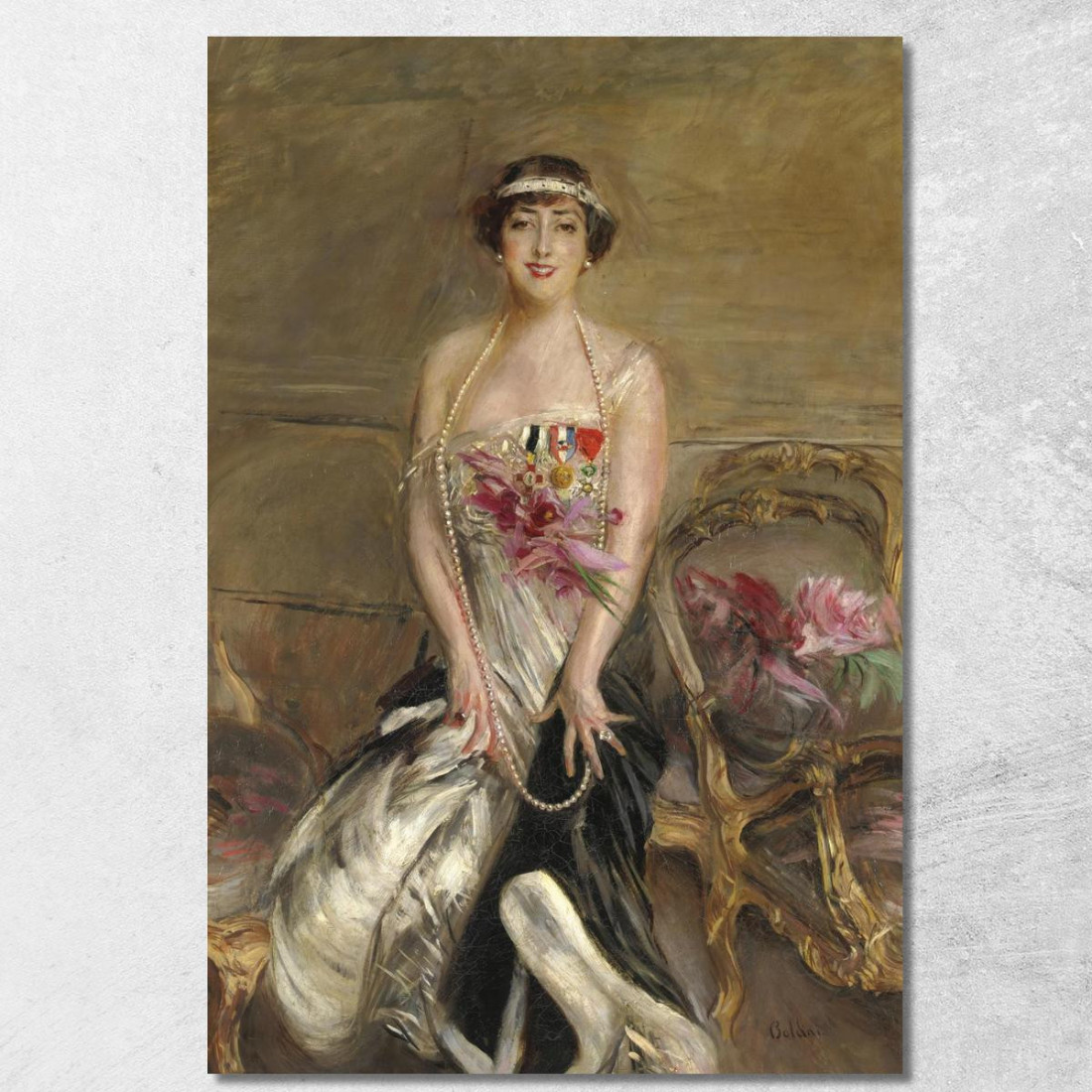 Ritratto Di Lady Michelham Giovanni Boldini gbd63 quadro stampato su tela Ritratto Di Lady Michelham Giovanni Boldini gbd63 quadro stampato su tela