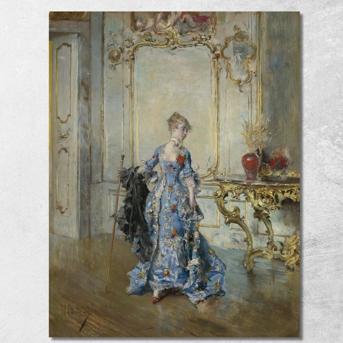 L'Ultimo Sguardo Allo Specchio Giovanni Boldini gbd85 quadro stampato su tela L'Ultimo Sguardo Allo Specchio Giovanni Boldini gbd85 quadro stampato su tela
