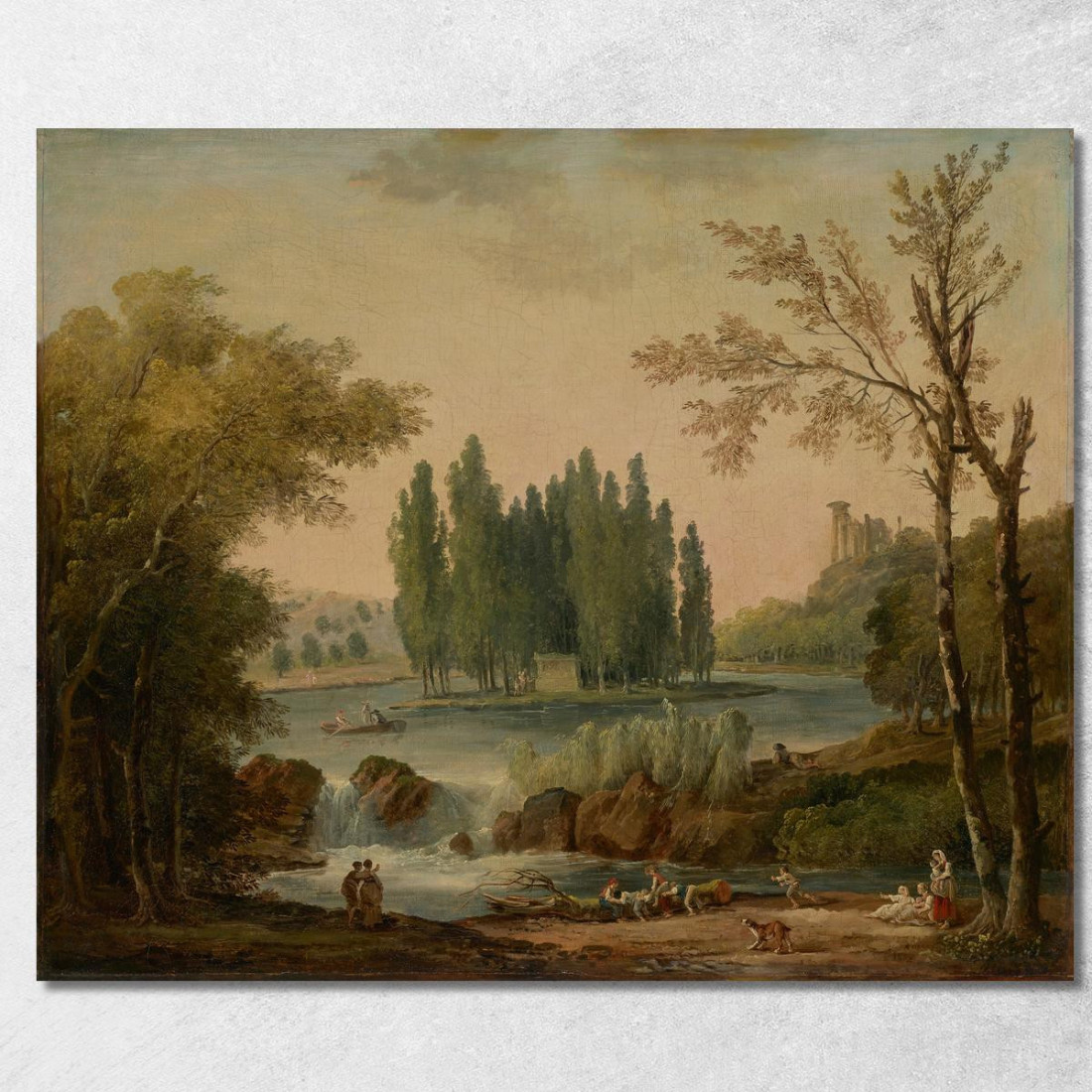 Una Vista Del Parco Di Ermenonville Con La Tomba Di Jean-Jacques Rousseau Hubert Robert hrb15 quadro stampato su tela Una Vista Del Parco Di Ermenonville Con La Tomba Di Jean-Jacques Rousseau Hubert Robert hrb15 quadro stampato su tela