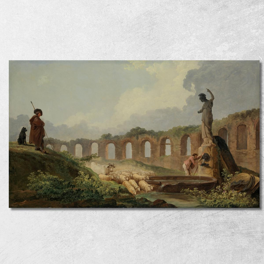Acquedotto In Rovina Hubert Robert hrb20 quadro stampato su tela Acquedotto In Rovina Hubert Robert hrb20 quadro stampato su tela